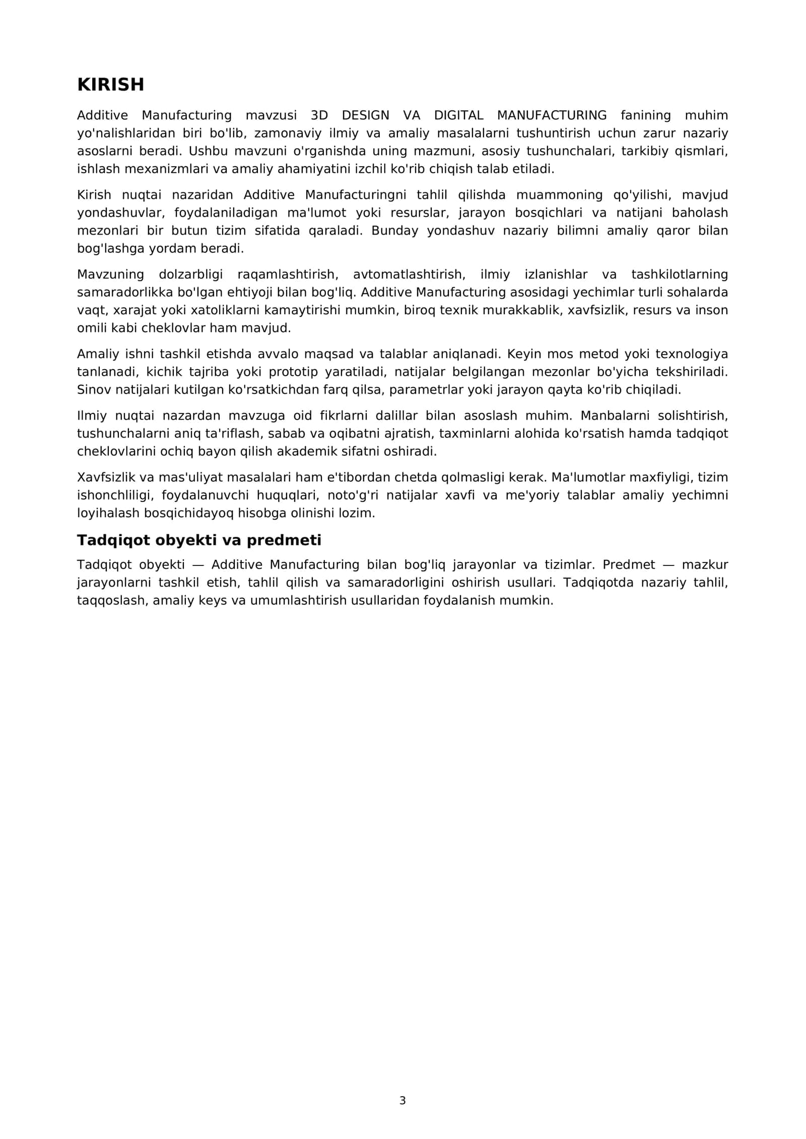 Additive Manufacturing 3