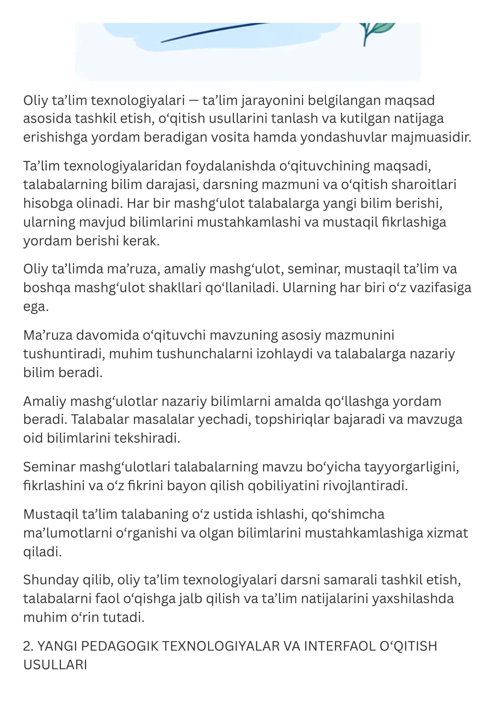 Oliy ta’limda o‘qitish usullari 3
