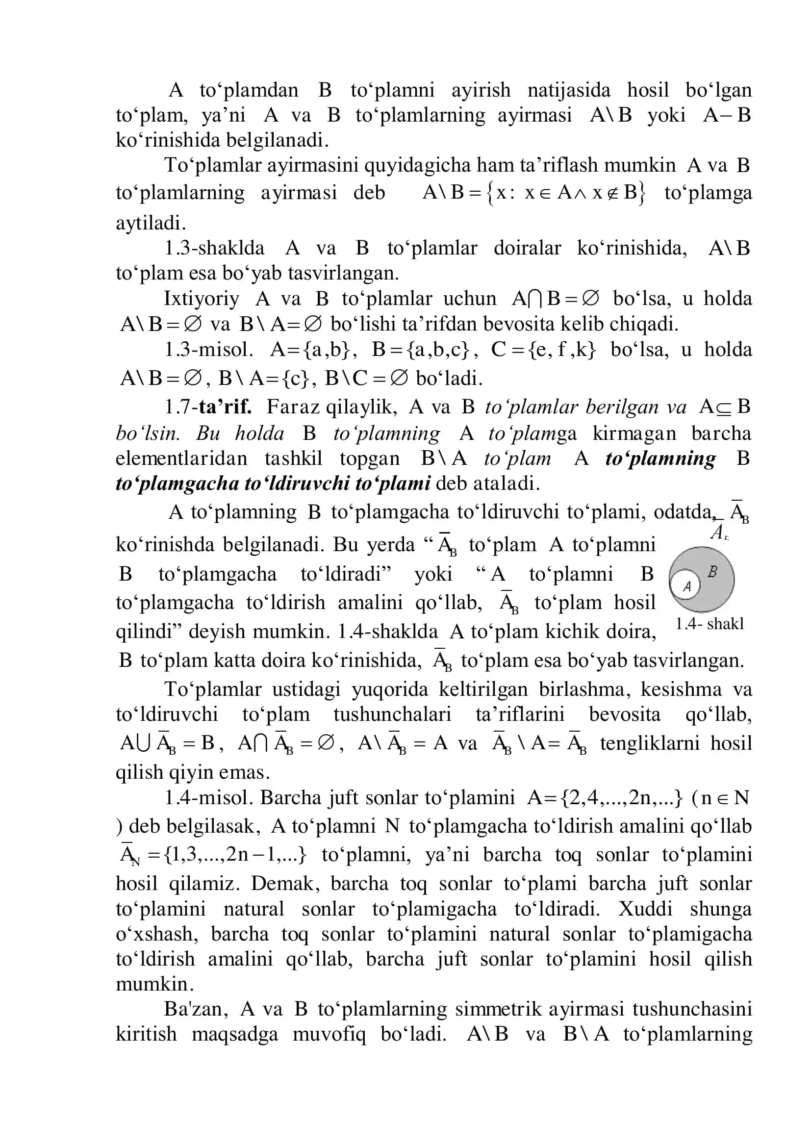 To‘plamlar va ular ustida amallar 3