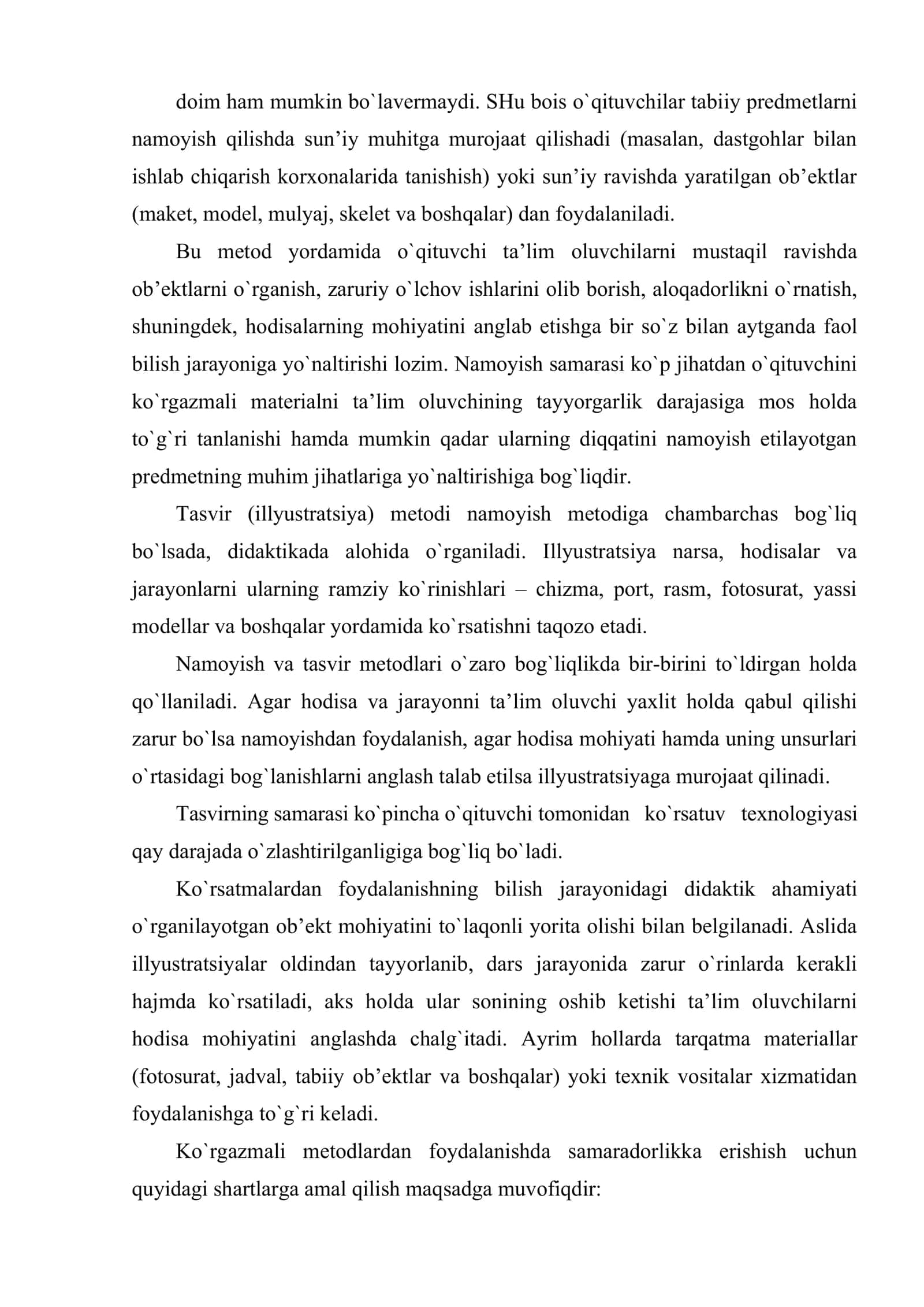 Ta’lim jarayonida ko’rgazmali vositalaridan foydalanish metodikasi 3
