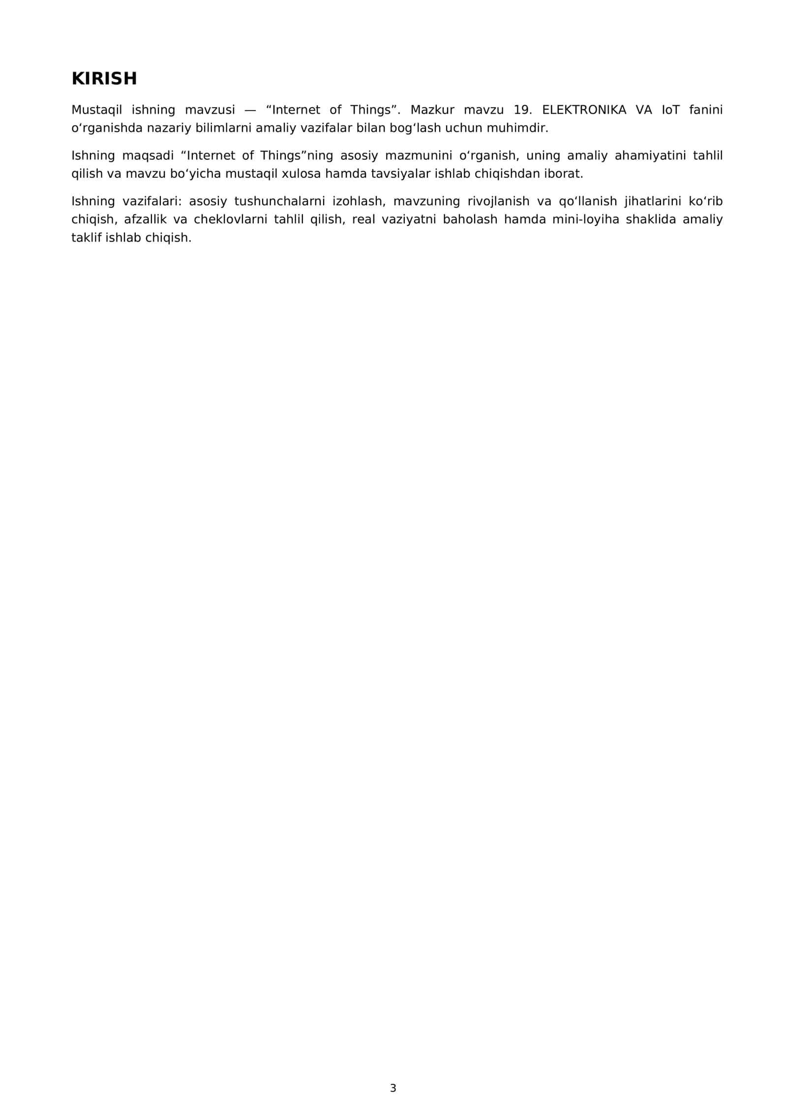 MUSTAQIL ISH INTERNET OF THINGS 3