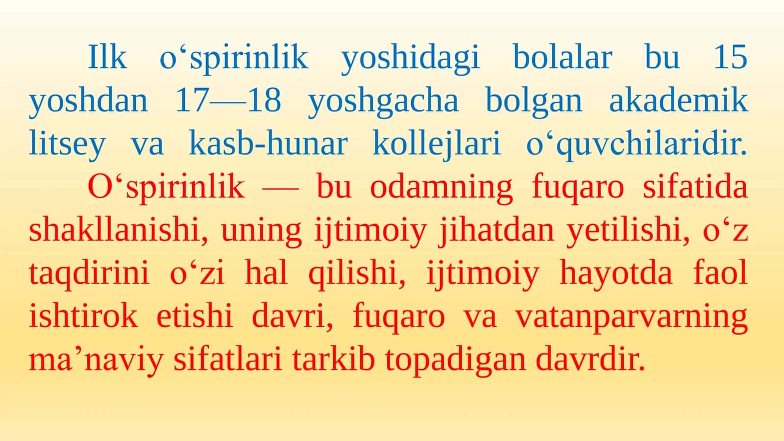 O‘SPIRINLIK DAVRI 3