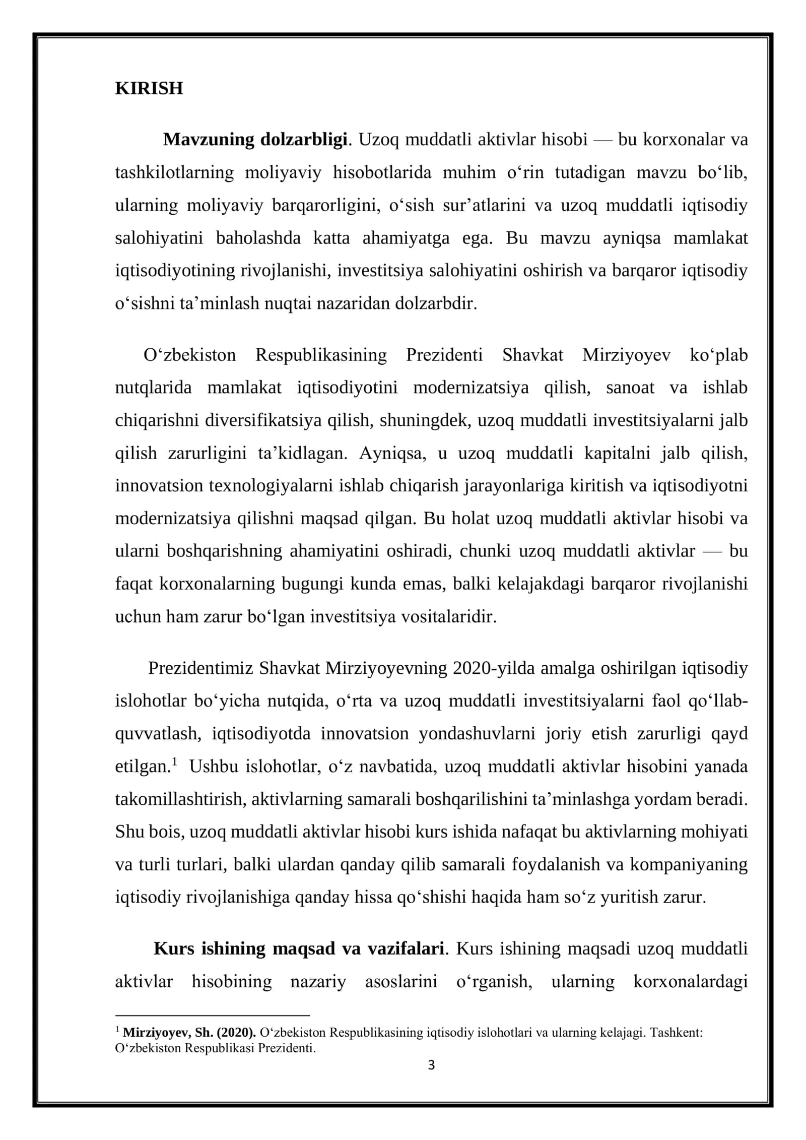 Uzoq muddatli aktivlar hisobi 3