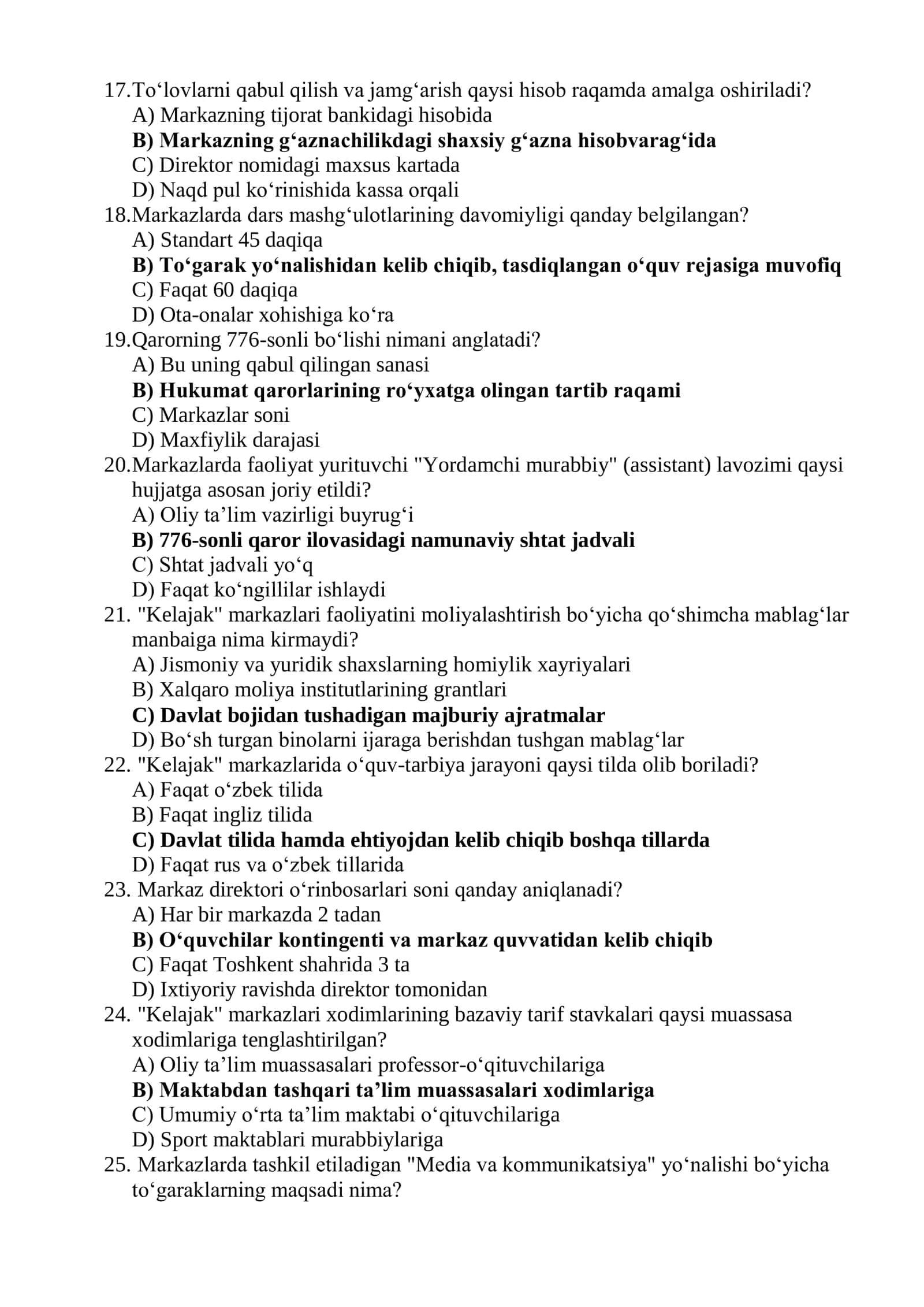 Maktab maslahatchisi 2026 yil testlar 3