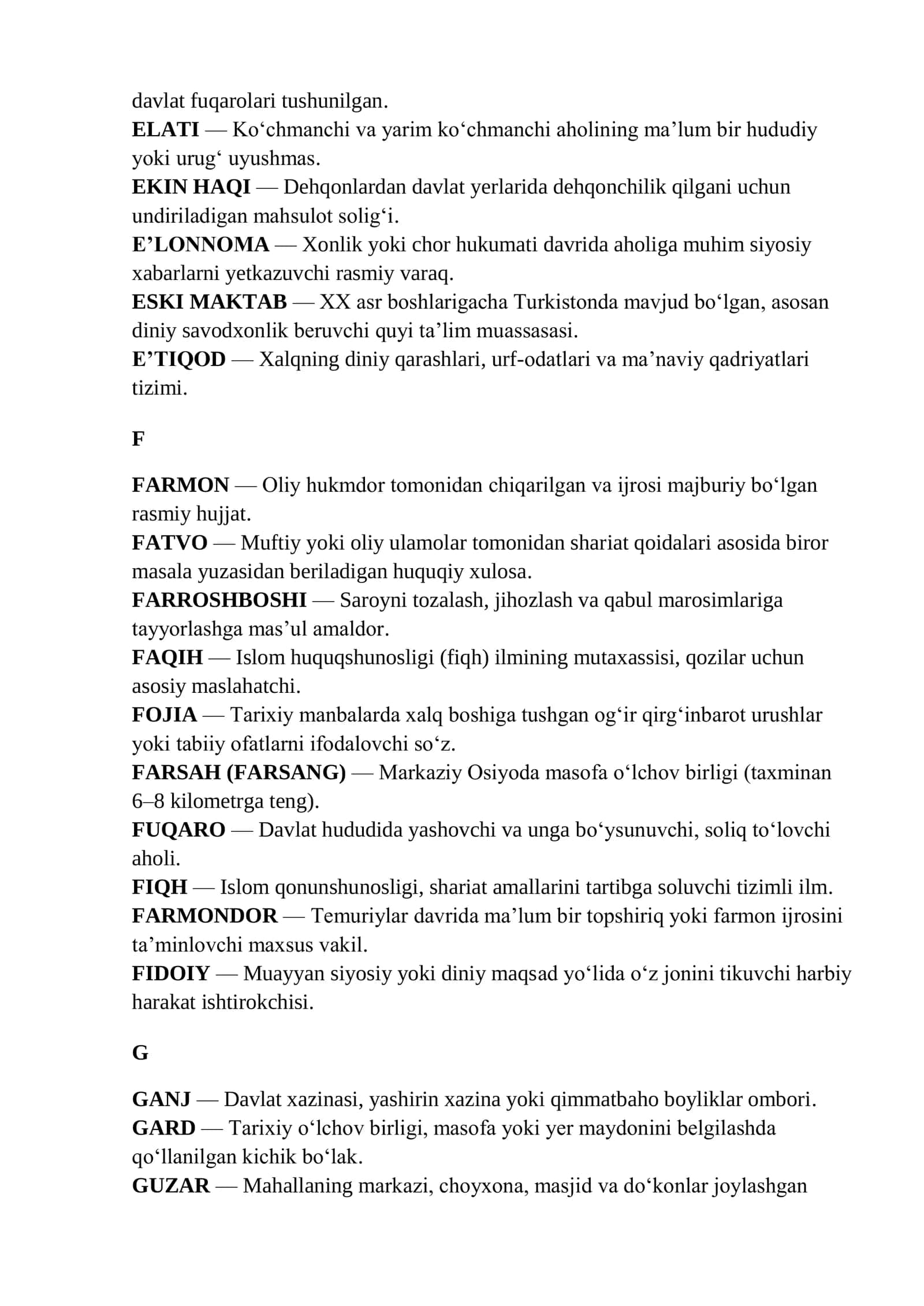 Ўзбекистон тарихига оид атамалар луғати 3