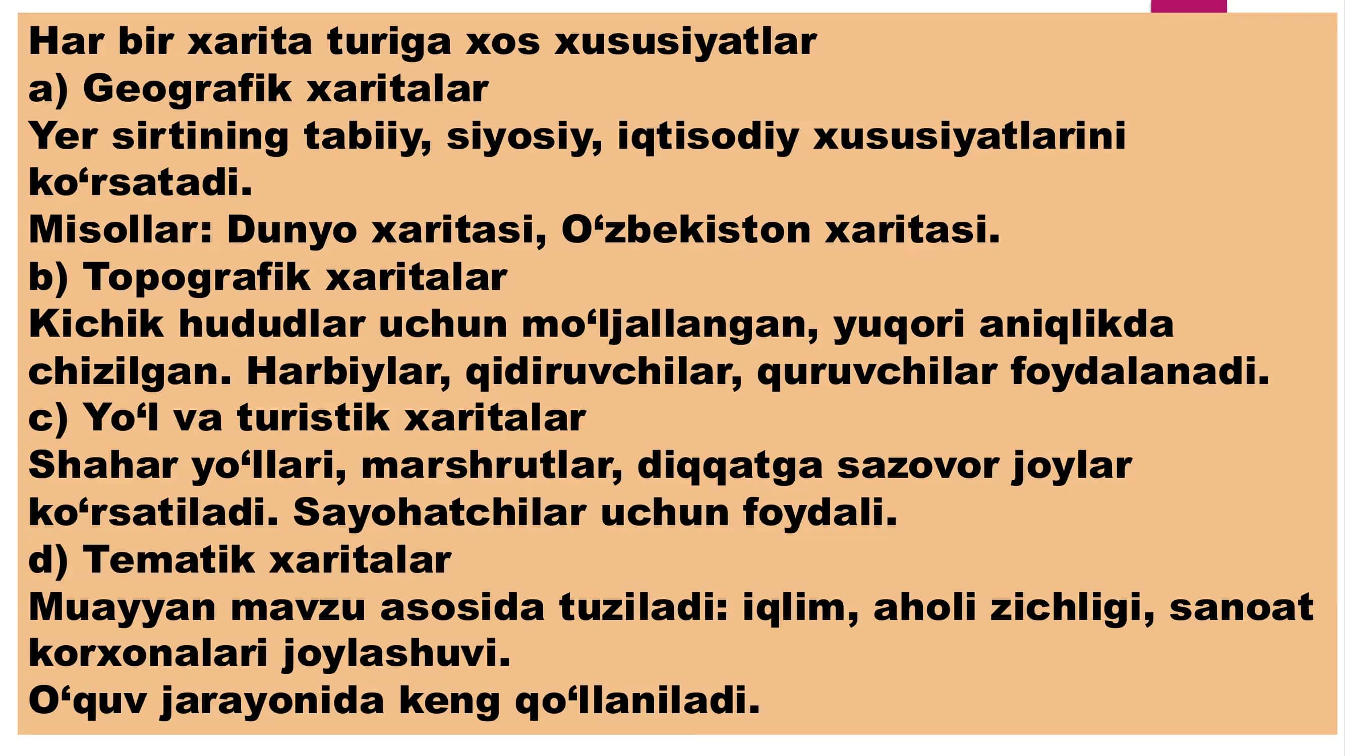 Xarita va uning asosiy elementlari 3