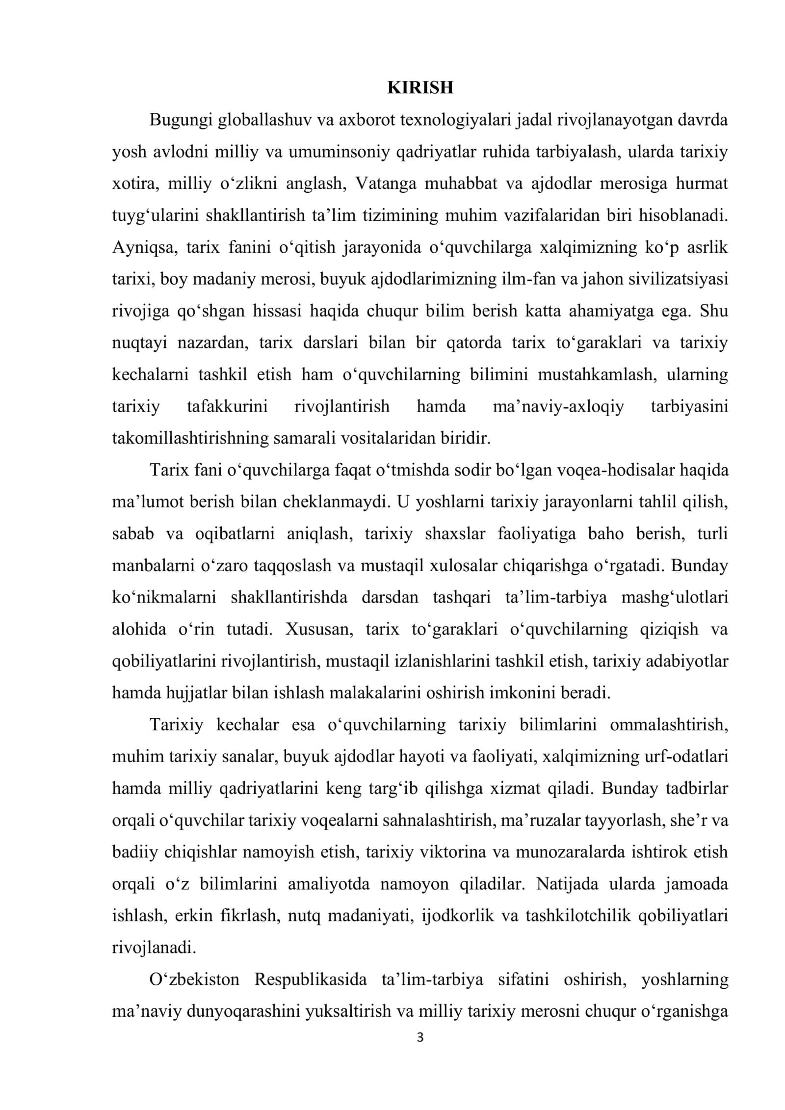TARIX TO‘GARAKLARINI VA TARIXIY KECHALAR 3