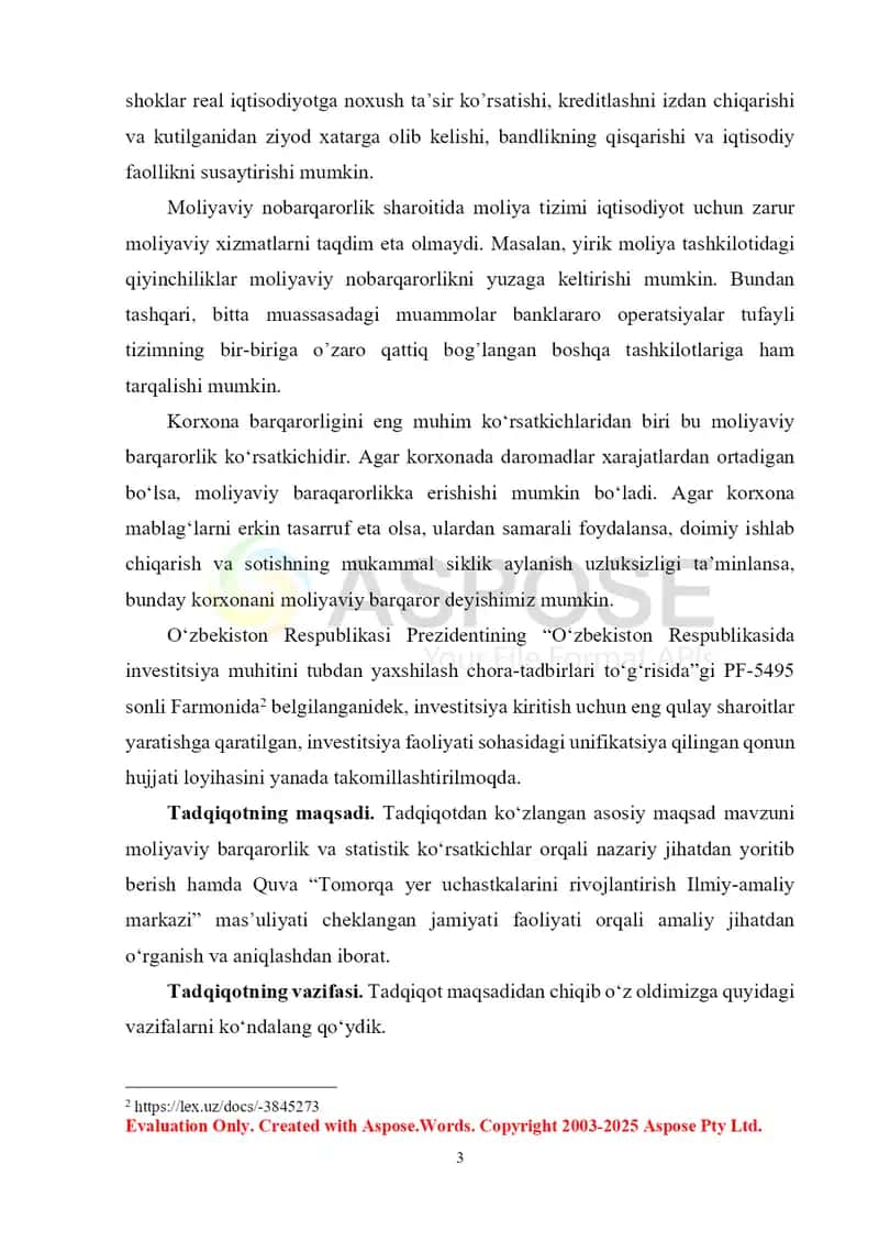 Moliyaviy natijalar va moliyaviy barqarorlikni ifodalovchi ko’rsatkichlar tahlili 3