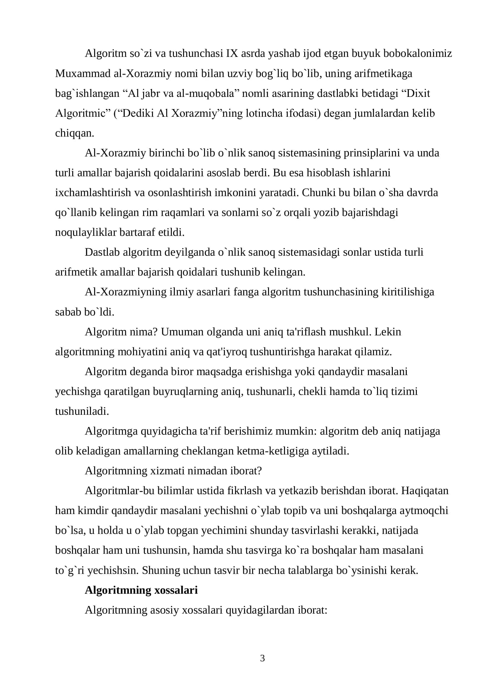 MAXSUS ALGORITMIK TIL ASOSLARI 3