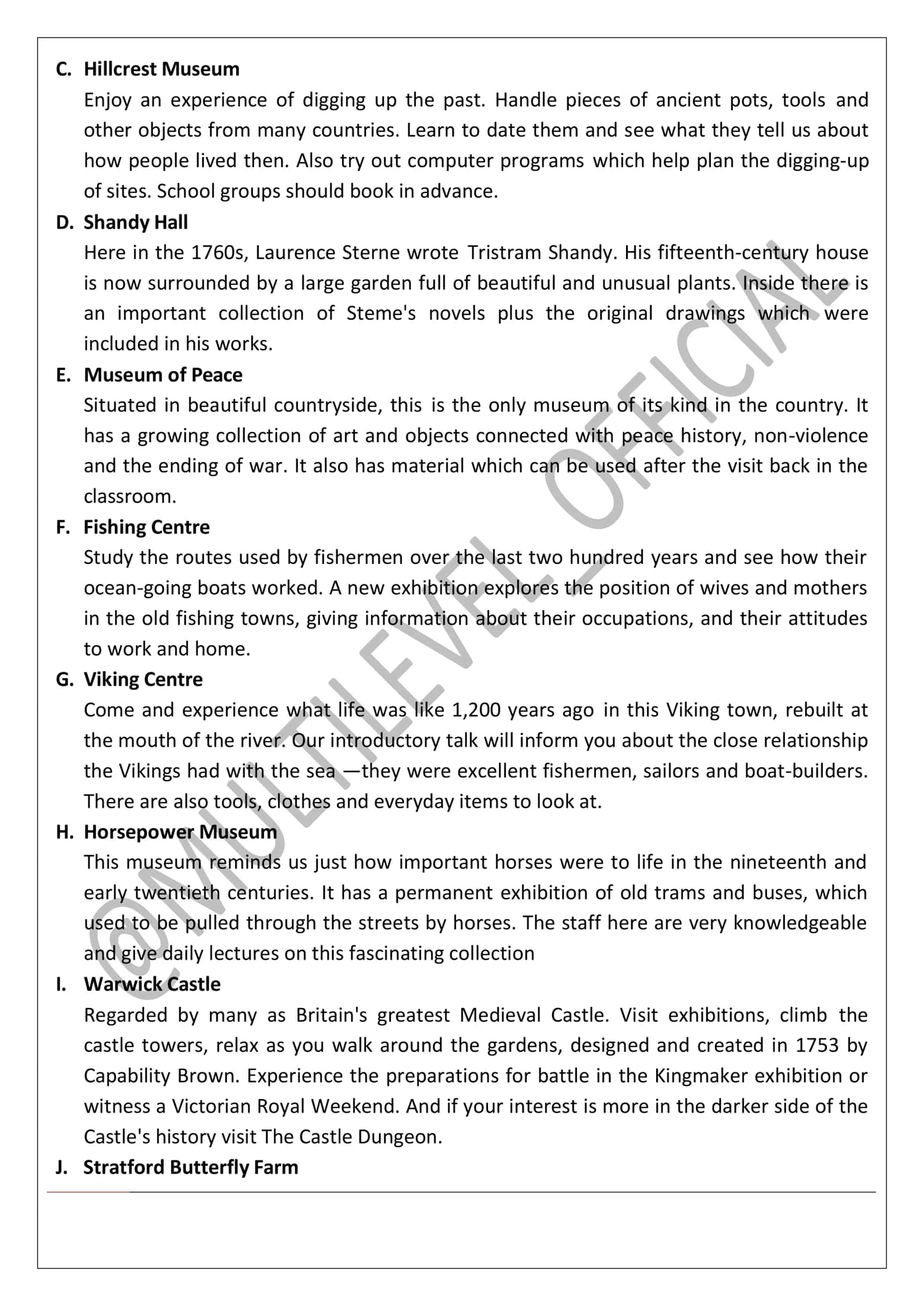Reading Test Part 1 3