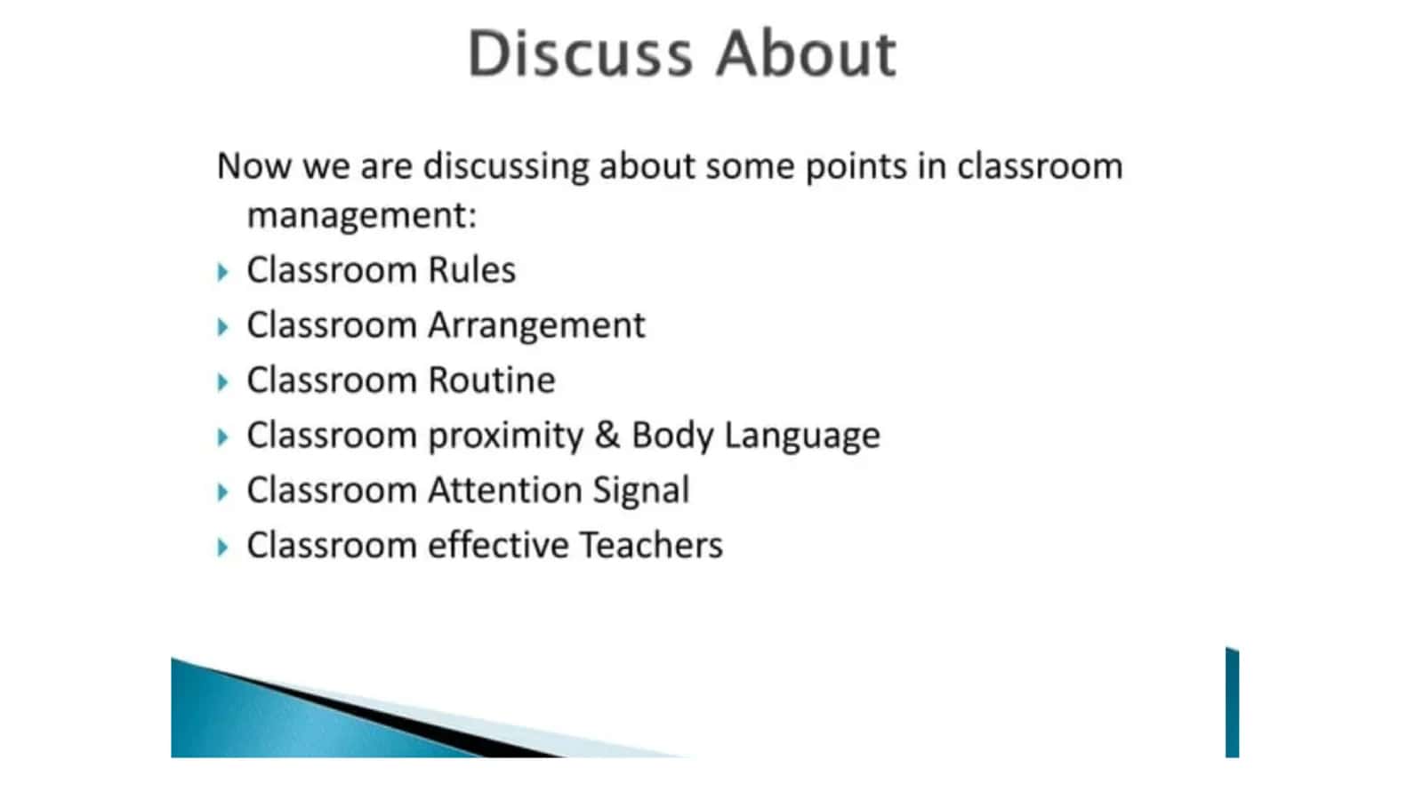 Classroom management 3