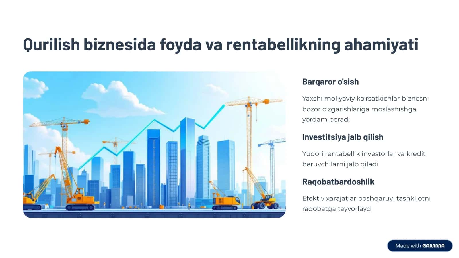 Qurilish tashkilotida foyda va rentabellikni oshirish 3