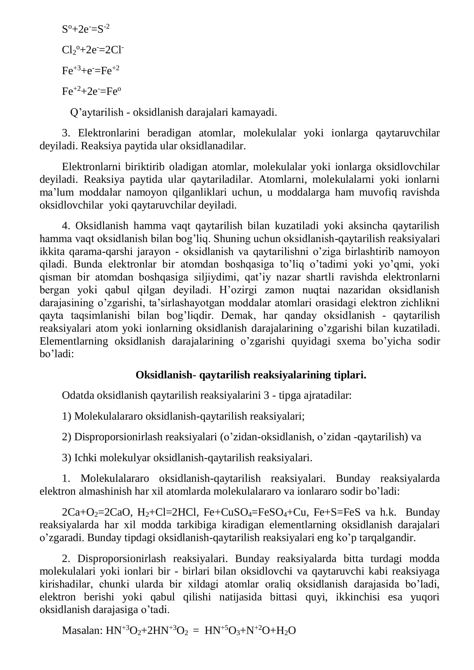 oksidlanish qaytarilish 3
