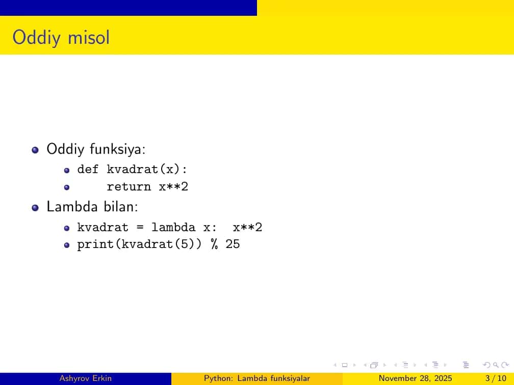 Python: Lambda funksiyalar 3
