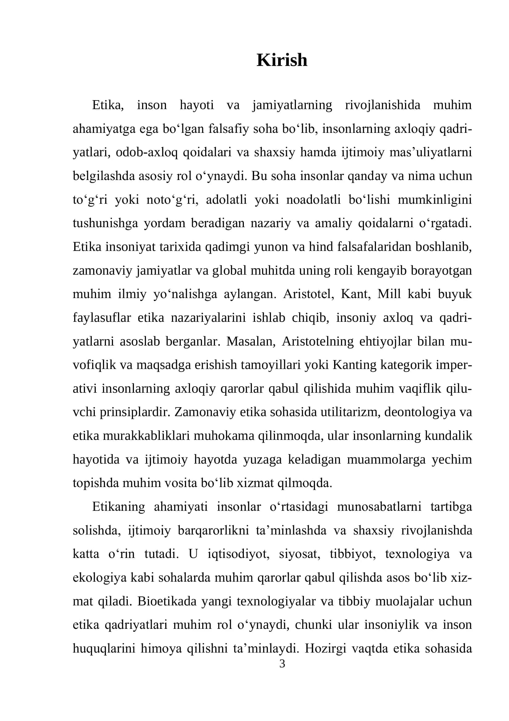 Etikaning mohiyati va ahamiyati 3