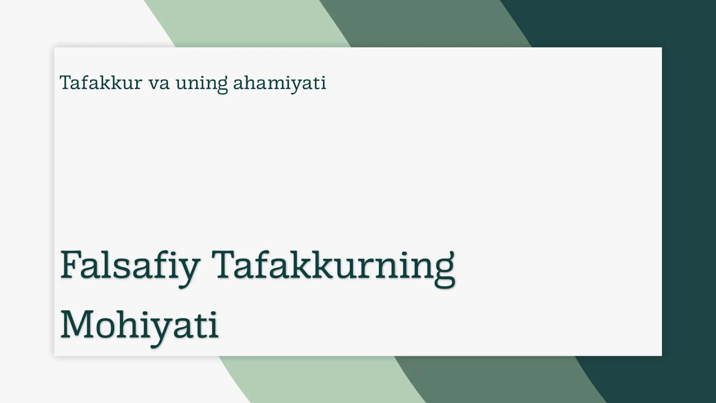 Falsafiy tafakkur 3
