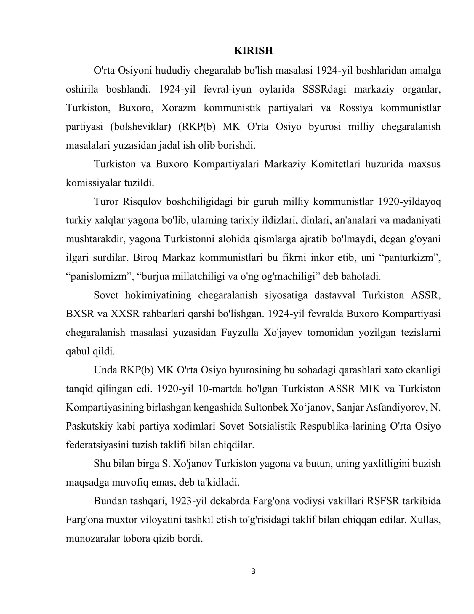 Milliy - hududiy chegaralanish. O'zbekiston SSRning tuzilishi 3