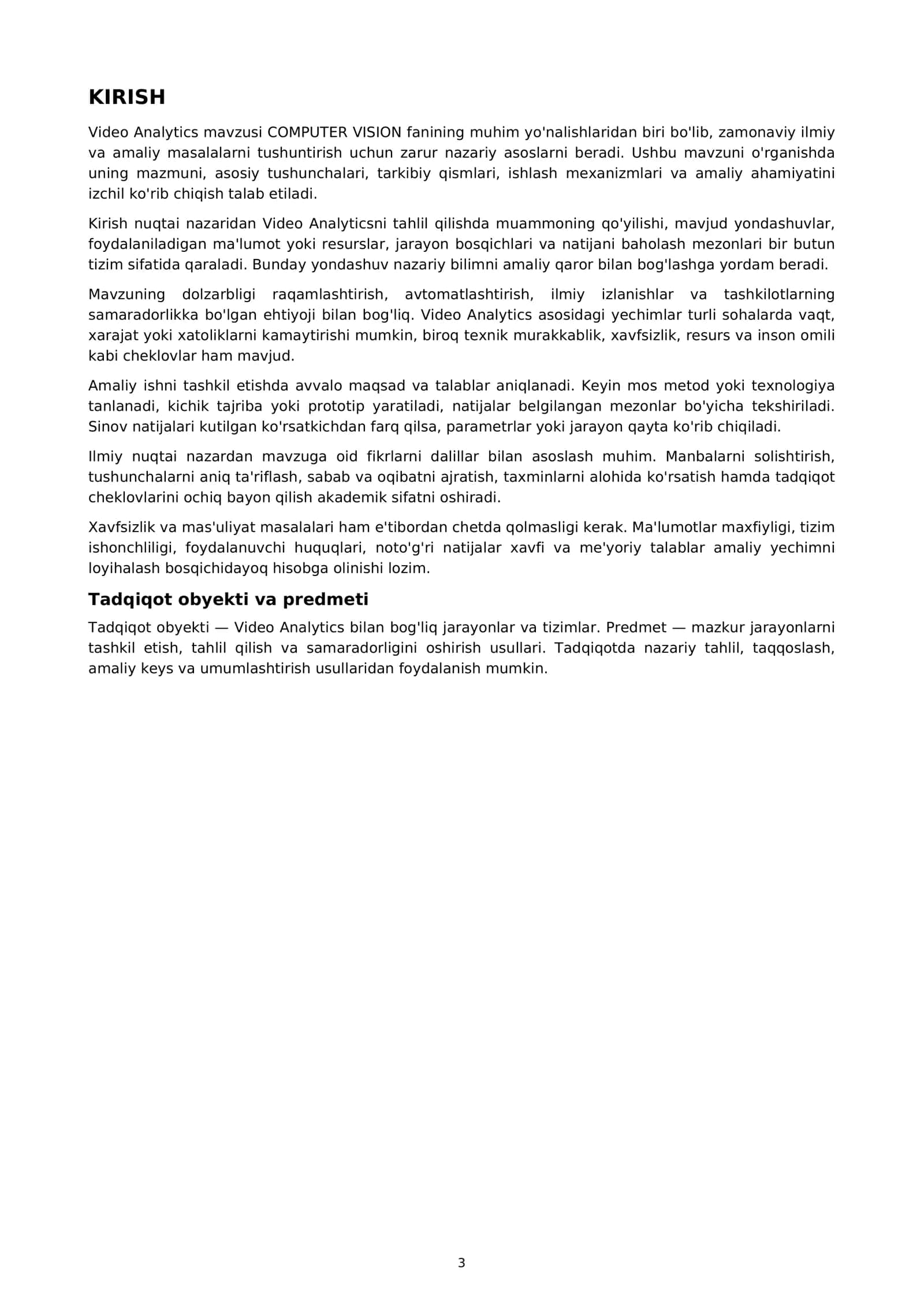 Video Analytics 3