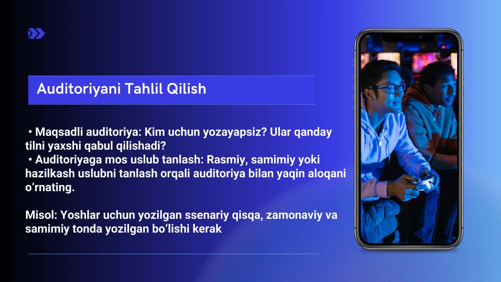 Senariy tuzish bo’yicha qo’llanma 3