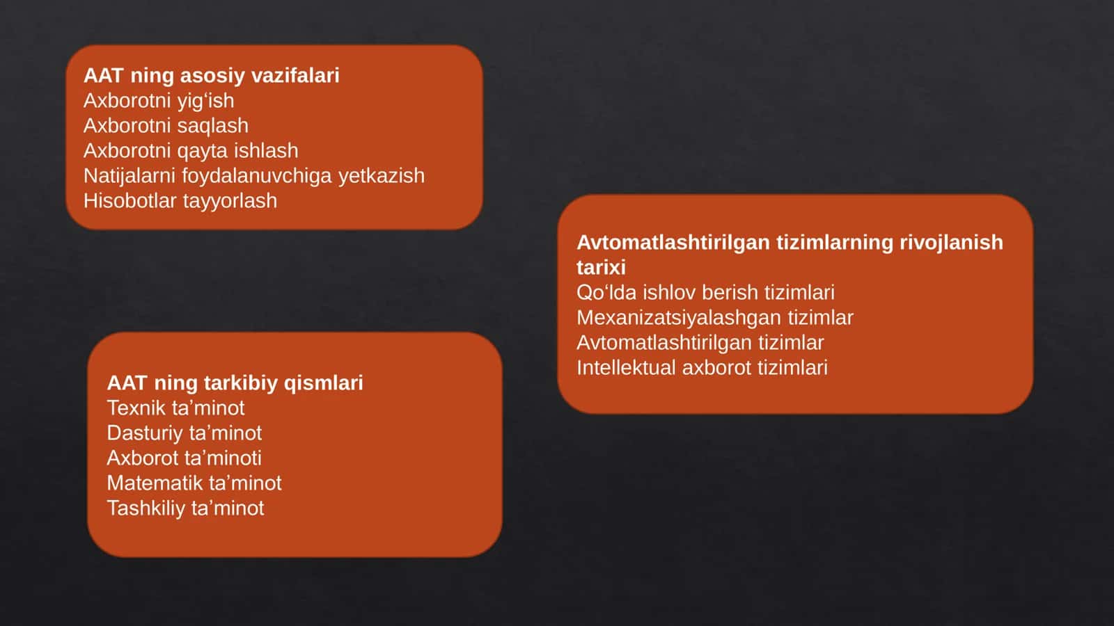 Avtomatlashtirilgan axborot tizimlari 3