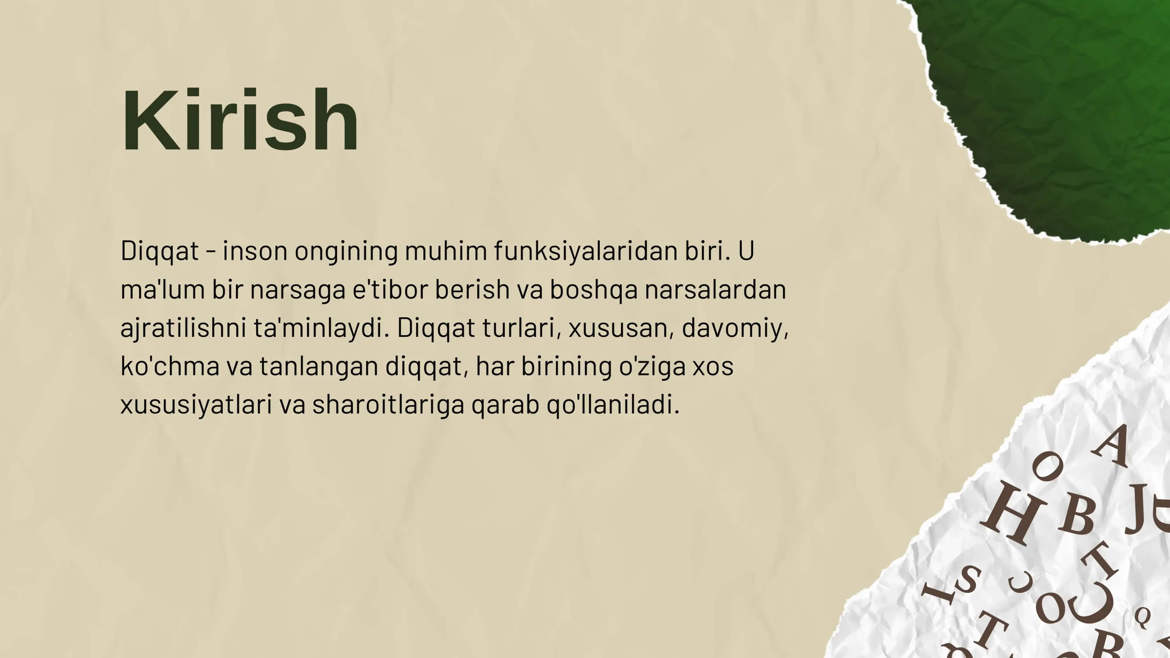 Diqqat turlari va ularning xususiyatlari 3
