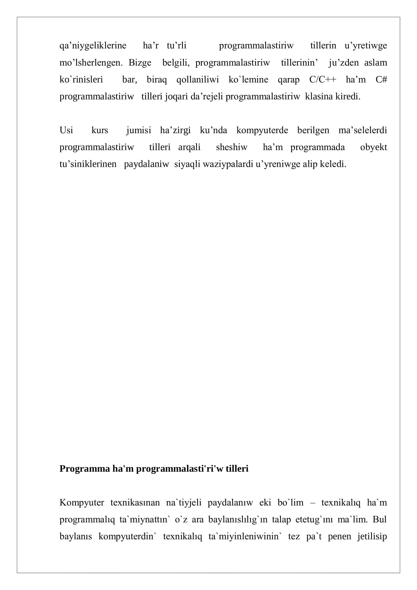 Obyektke bag'darlang'an programmalastiriw tilleri 3