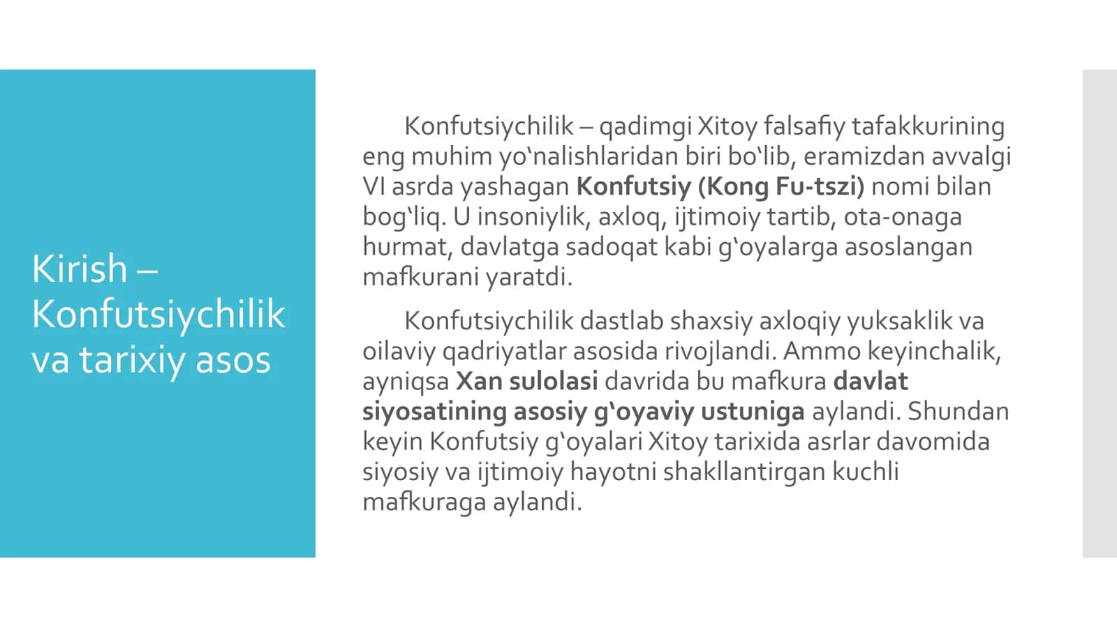 Xan sulolasida Konfutsiychilik mafkurasi 3