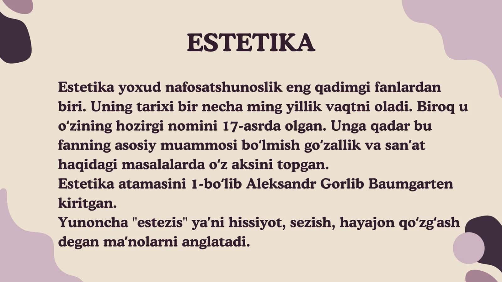 NAFOSAT FALSAFASI ESTETIKA 3