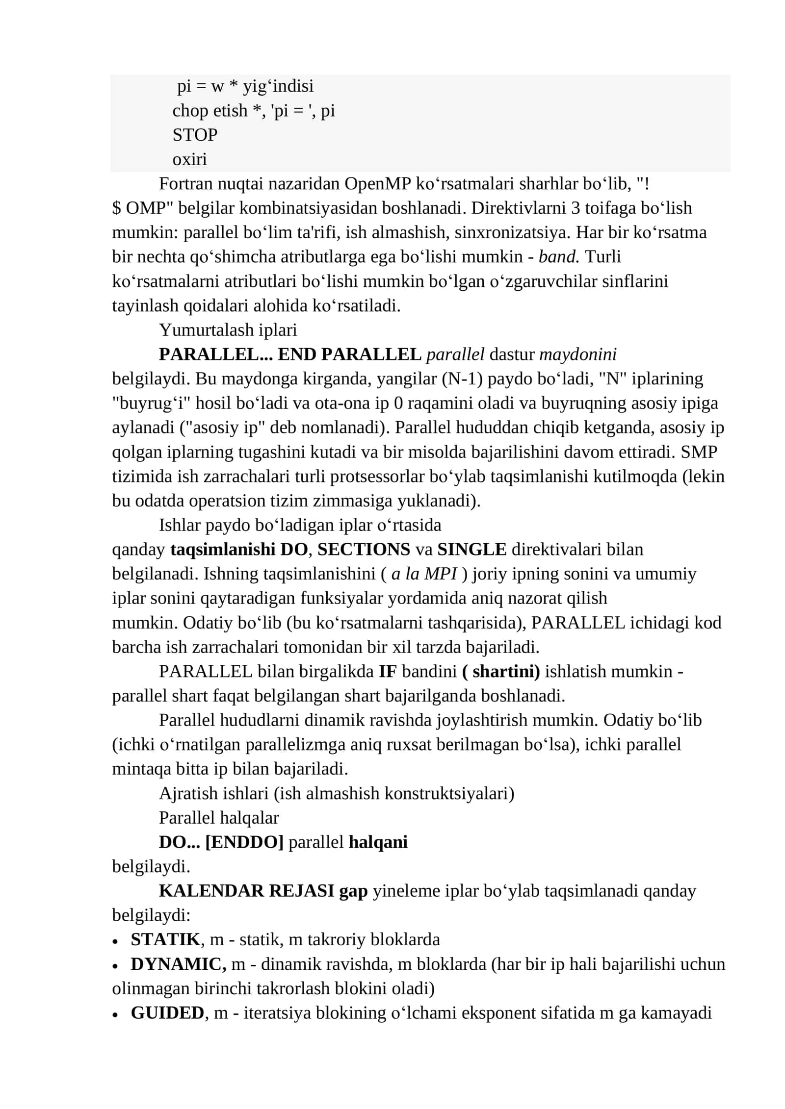 OpenMP va MPI pakeatlari 3