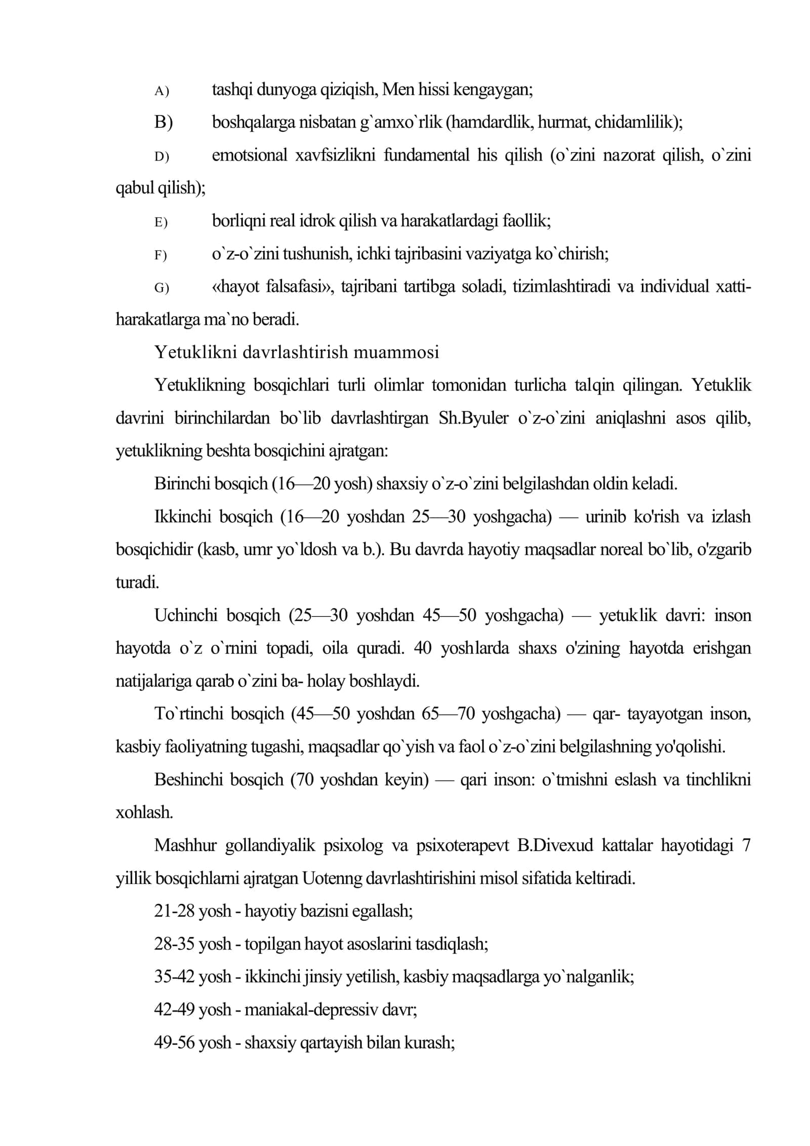 Yetuklik davri 3