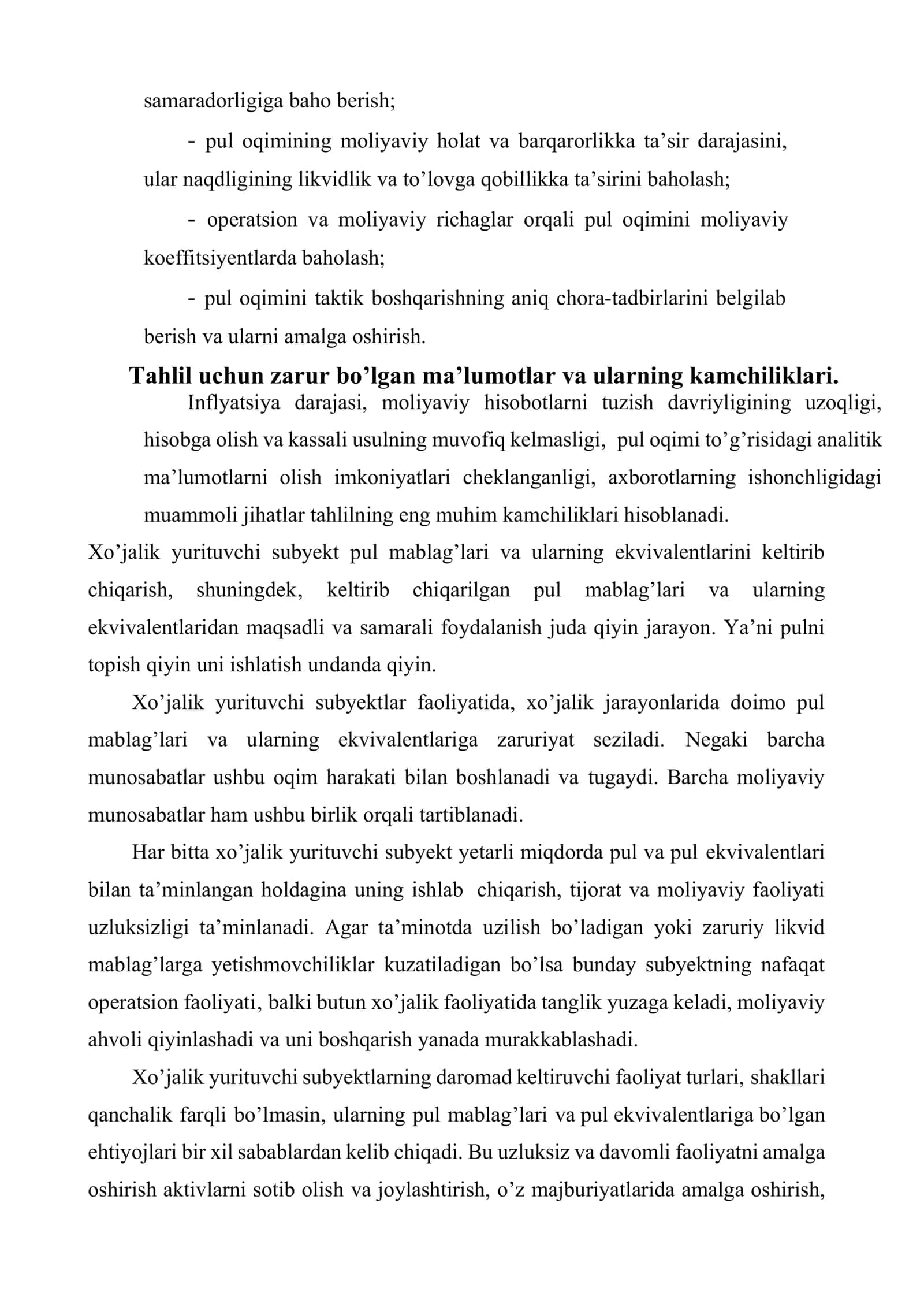 Pul oqimlari tahlili 3