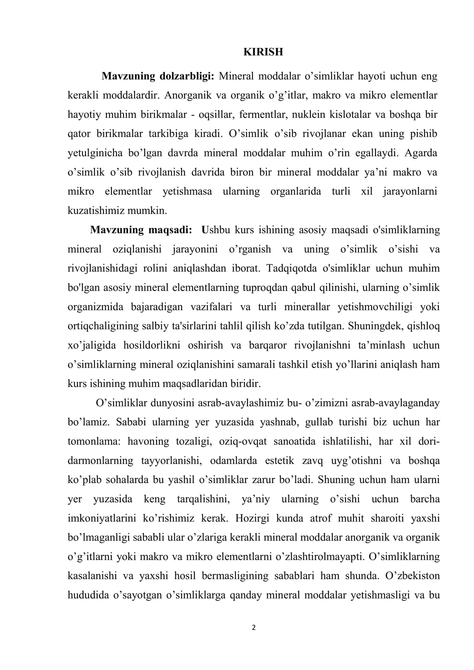 O’simliklarning mineral oziqlanishi 3