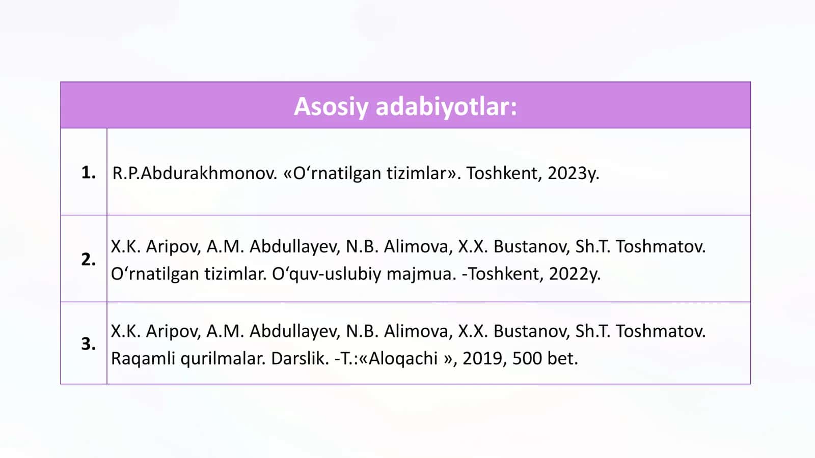 Axborotlarga parallel ishlov berish vositalari 3