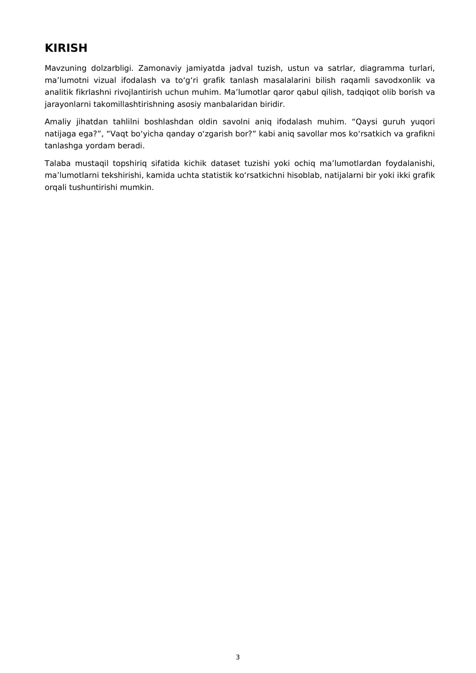 Jadvallar va Diagrammalar 3
