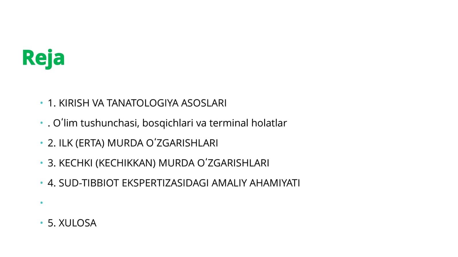 Murdani ilk va kechgi oʻzgarishlari 3