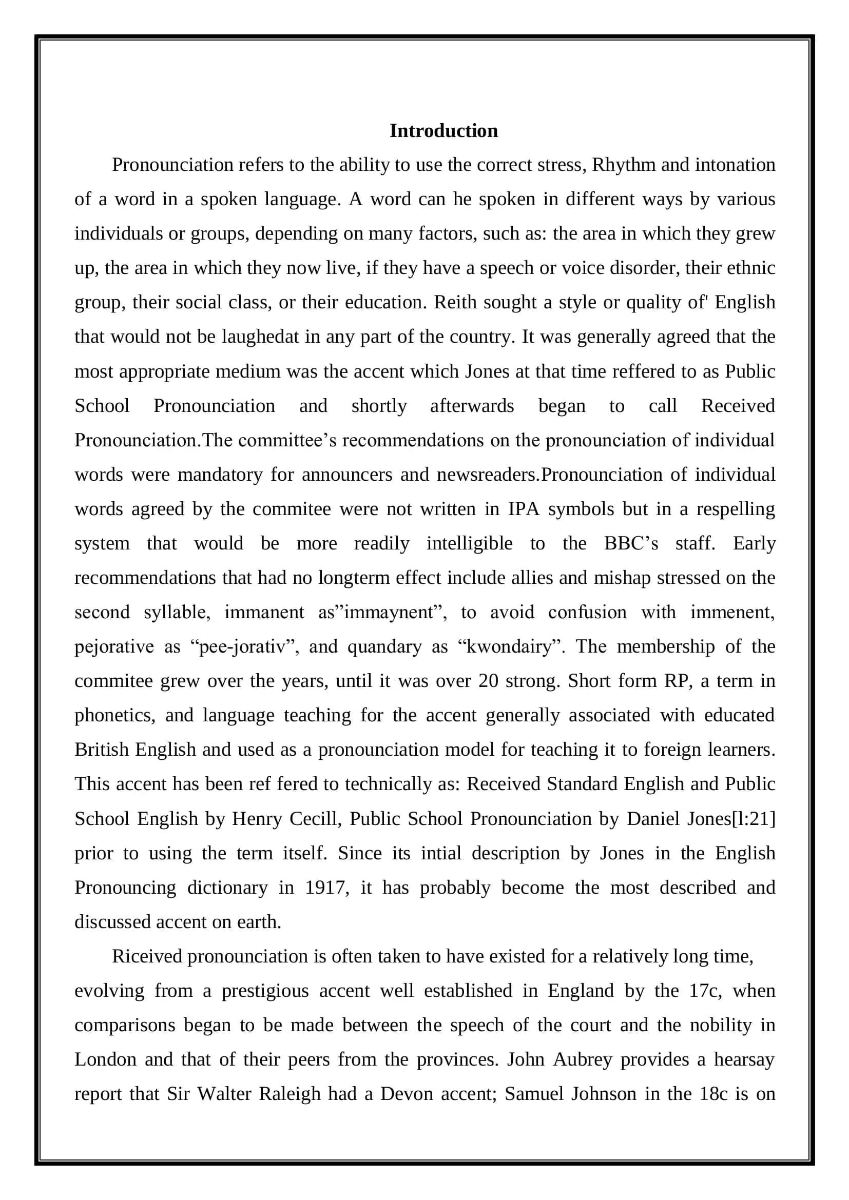Course paper on Received Pronunciation 3