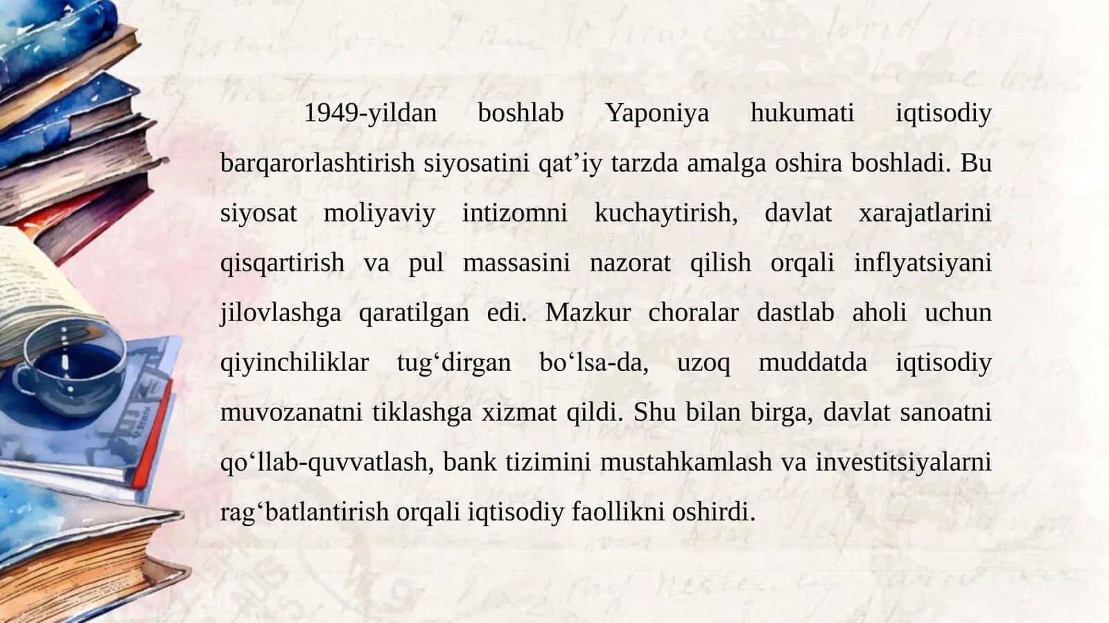 1949-1991- yillarda Yaponiya. Taqdimot 3