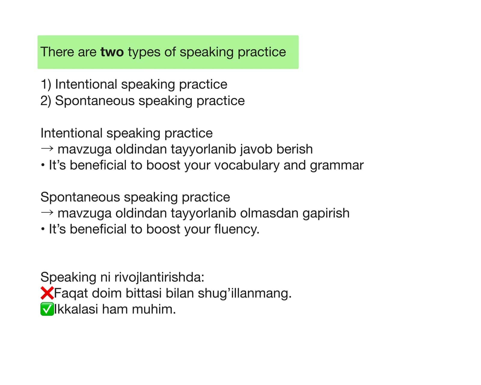 Speaking Skills Improvement 3