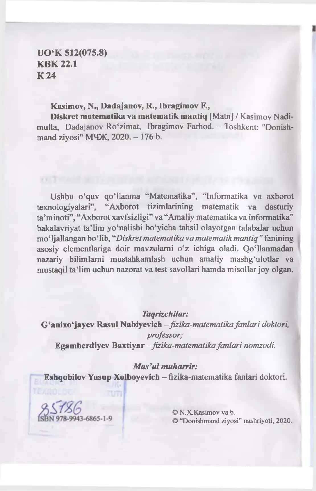 DISKRET MATEMATIKA VA MATEMATIK MANTIQ ASOSLARI 3