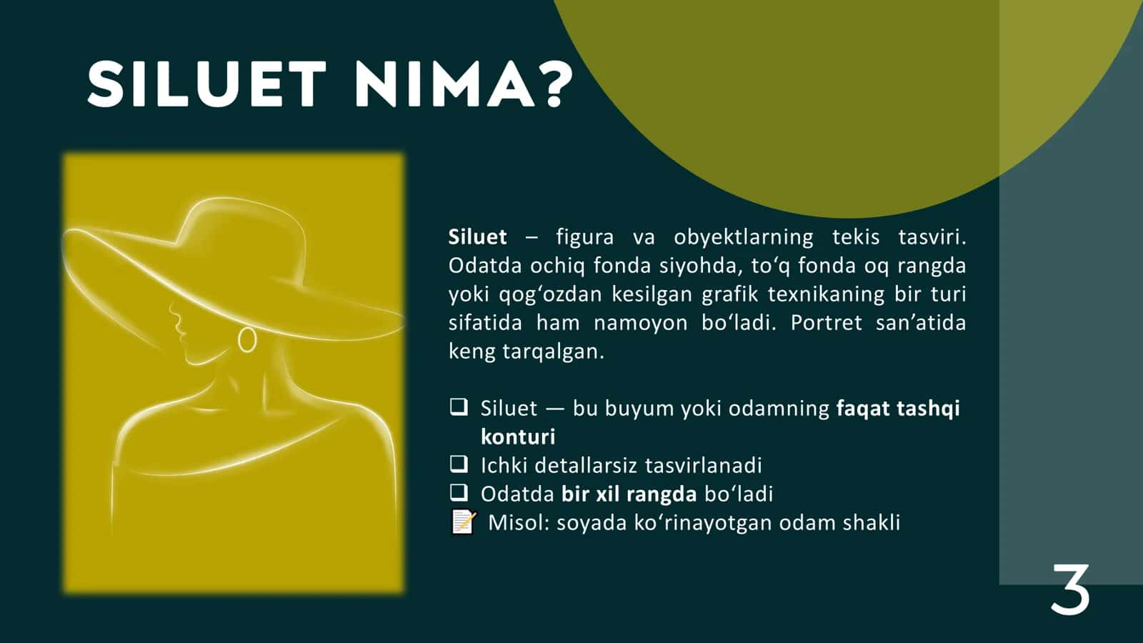SILUET MAVZUSIDA RASM ISHLASH 3