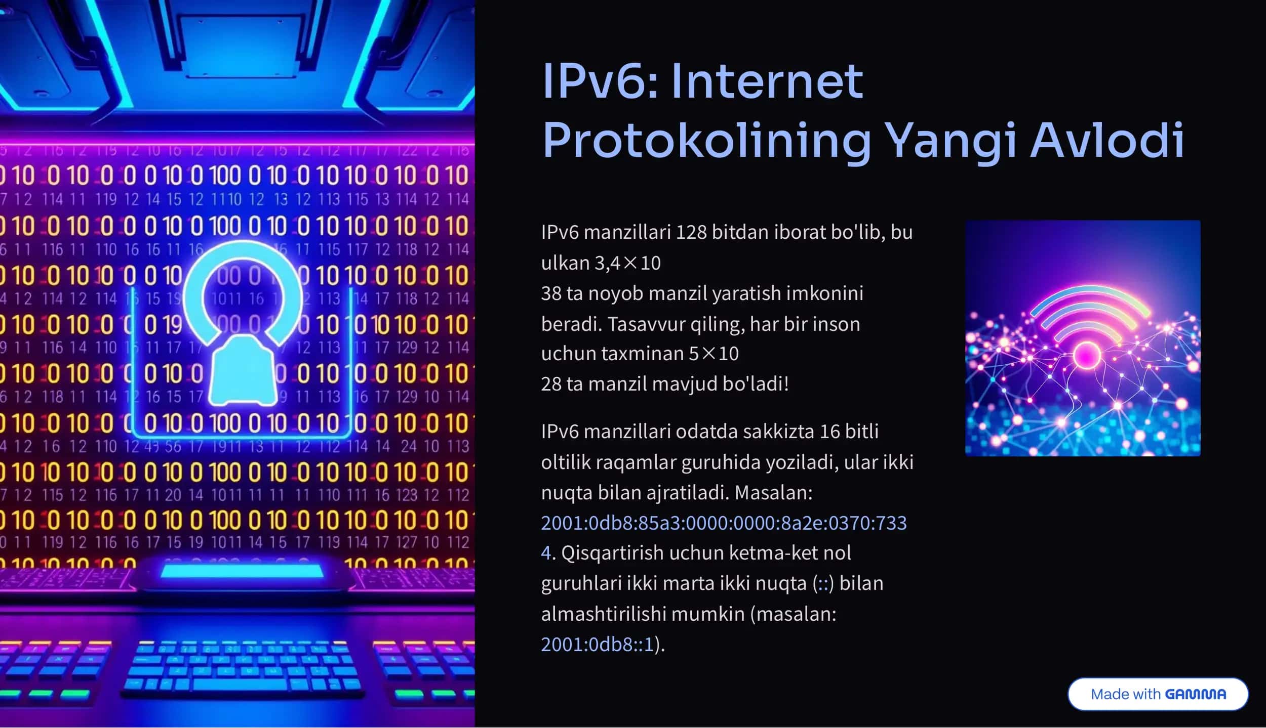 : IPv6 protokoli, manzil turlari 3