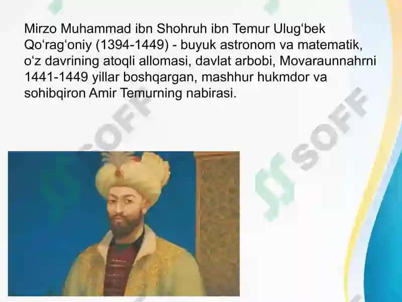 Mirzo Ulug’bekning siyosiy ishlari 3