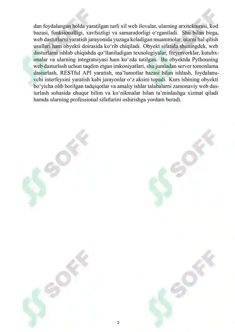Python dasturlash tilining web dasturlar yaratish 3