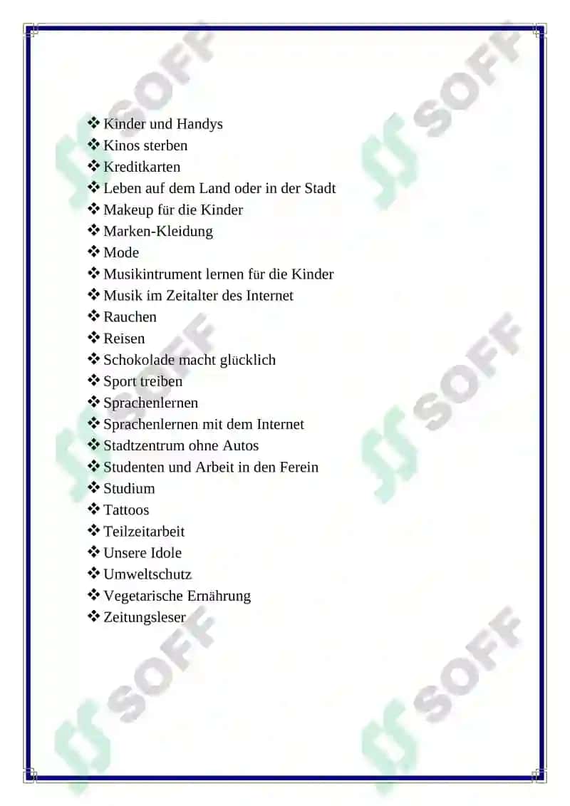 Für sprechen Themen 3