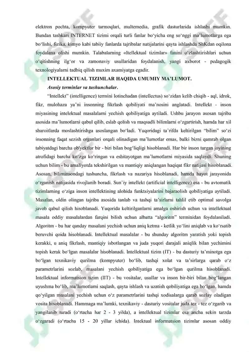 Intellektual tizimlar va texnologiyalar 3
