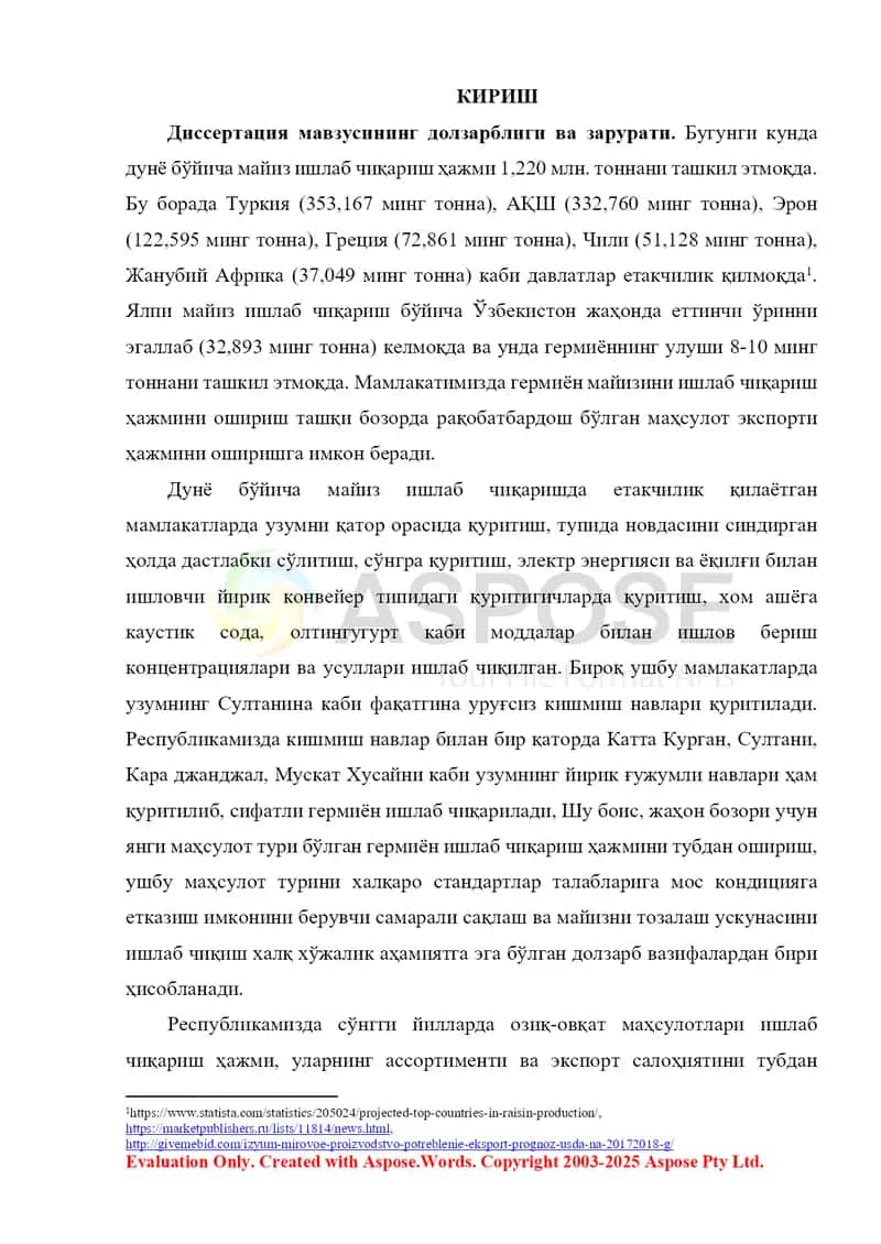 MAYIZBOP UZUM NAVLARINI PARVARISHLASH VA UZUMNI QURITISH VA UNDAN MAYIZ OLISHNING NAZARIY VA AMALIY TEXNOLOGIK ASOSLARI 3