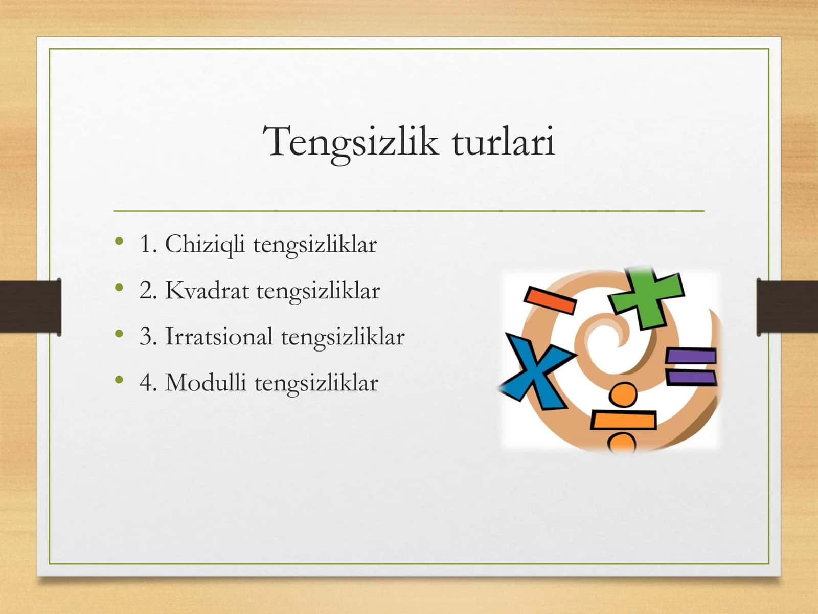 Tengsizliklarni yechish metodikasi 3