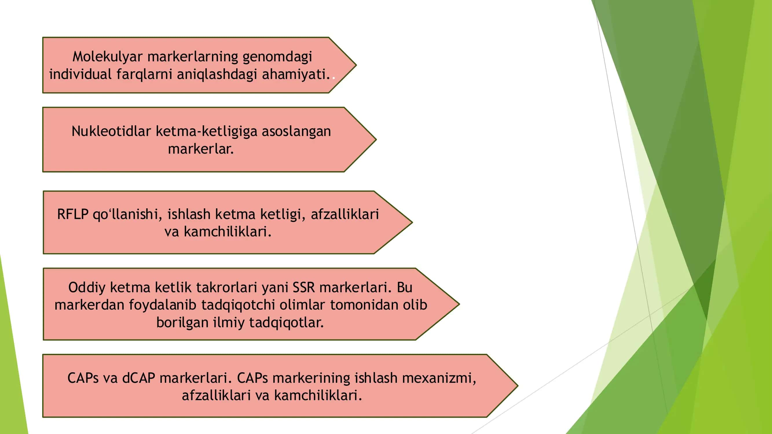 Molekulyar markerlarning amaliyotda qo‘llanishi 3