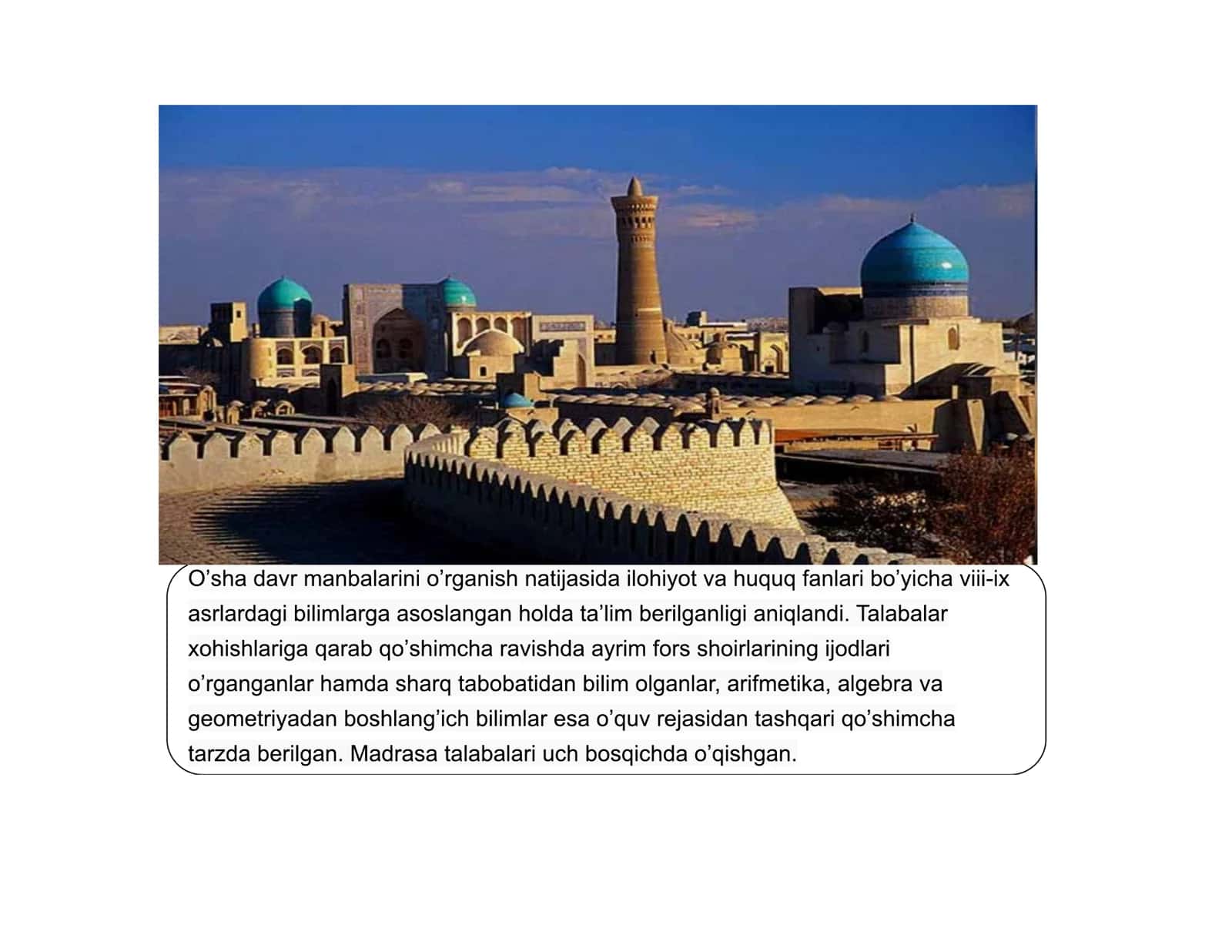 XVI-XIX ASRLARDA O'ZBEK XONLIKLARI DAVRI MADANIYATI VA SAN'ATI 3