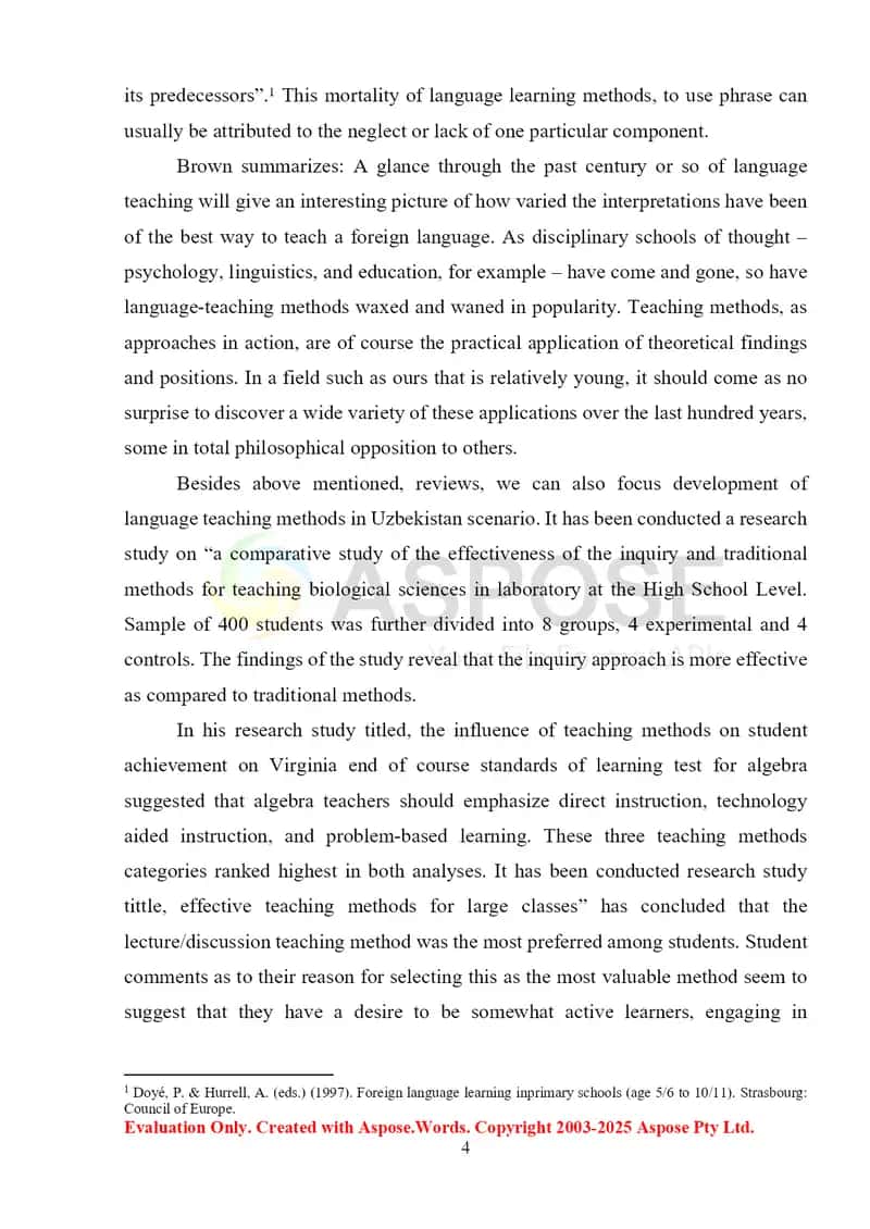 STAGES OF TEACHING ENGLISH LANGUAGE AS FOREIGN LANGUAGE 4